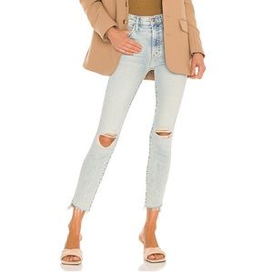 MOTHER The Stunner Zip Ankle Step Fray Jeans
